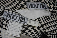 VICKY TIEL Houndstooth Cocktail Dress & Jacket Size Small