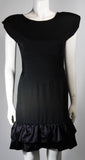VICKY TIEL Black Silk Cocktail Dress with Criss Cross Back Size Small