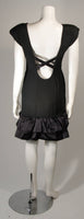 VICKY TIEL Black Silk Cocktail Dress with Criss Cross Back Size Small