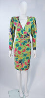 EMANUEL UNGARO Silk Green Floral Dress Size 8