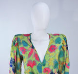 EMANUEL UNGARO Silk Green Floral Dress Size 8