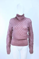 MISSONI Mauve Knit Wool Turtleneck Sweater Size 8