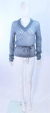 MISSONI Sky Blue Wool Knit V-Neck Sweater Size 8