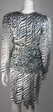VICKY TIEL Black & Silver Burnout Velvet Cocktail Dress Size Small