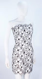FRED HAYMAN White and Black Floral Cocktail Dress Size 4