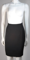 VICKY TIEL 3 pc Black Silk Skirt Suit with Lace Back Panel Size Small