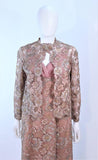 VINTAGE Circa 1950s Peach Lace Gown and Coat Size 8-10