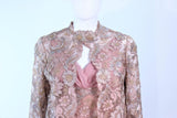 VINTAGE Circa 1950s Peach Lace Gown and Coat Size 8-10