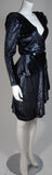 VICKY TIEL Navy Silk Metallic Skirt Suit Size 36