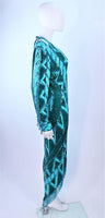 BOB MACKIE Circa 1980s Turquoise Beaded Gown
