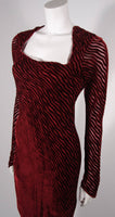 KARL LAGERFELD Burgundy Velvet Burn Out Gown Size 38