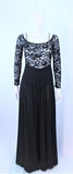 DONNA KARAN Black Lace Beaded Wool Gown Size 4-6