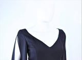 CAROLINA HERRERA Black Chiffon Drape Gown Size 4