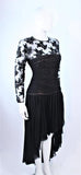 OSCAR DE LA RENTA Black Chiffon Lace Cocktail Gown Size 12