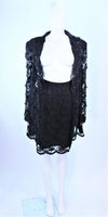 FETOUN Black Sequin Lace Skirt Suit Size 12