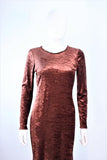 MARLY THOMAS Copper Long Sleeve Velvet Dress Size 4-6
