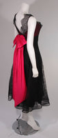 CEIL CHAPMAN Black Lace Cocktail Dress with Large Bow