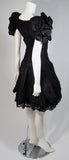 VICKY TIEL Black Sequin Lace Silk Cocktail Dress Size Small
