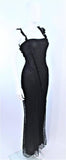 JOHN GALLIANO Black Silk Eyelet Lace Bias Gown Size 6