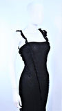 JOHN GALLIANO Black Silk Eyelet Lace Bias Gown Size 6