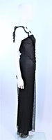 JOHN GALLIANO Black Silk Eyelet Lace Bias Gown Size 6