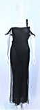 JOHN GALLIANO Black Silk Eyelet Lace Bias Gown Size 6