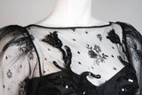 VICKY TIEL Black Lace and Jersey Gown Size 38