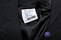 MOSCHINO Functional Compass Button Geographic Jacket Size 4