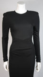 VICKY TIEL Black Jersey Gown with Sequin Lace Accents Size Small