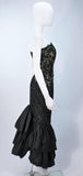 TRAVILLA Black and Gold Lace Gown Size 6