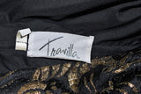 TRAVILLA Black and Gold Lace Gown Size 6