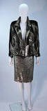 TRAVILLA Gold Velvet Lame Skirt Suit Size 6