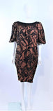 YVES SAINT LAURENT Brown Silk Abstract Floral Dress Size 36