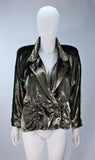 TRAVILLA Gold Velvet Lame Skirt Suit Size 6