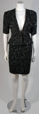VICKY TIEL Black Beaded Skirt Suit Size 38