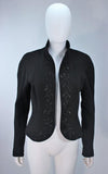 JOHN GALLIANO Black Embellished Silk Jacket Size 6