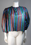 YVES SAINT LAURENT Silk Skirt and Blouse w/ Stripes Size 40