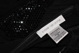 PACO RABANNE Black Silk Jerset Dress with Rhinestone Detail Size 42