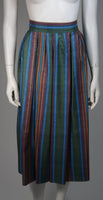 YVES SAINT LAURENT Silk Skirt and Blouse w/ Stripes Size 40