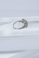 DIAMOND Ring with Three Rows of 14 Karat White Gold Size 5 1/2