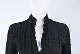 CHLOE Puckered Black Silk Elastic Jacket Size 4-6