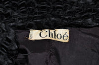CHLOE Puckered Black Silk Elastic Jacket Size 4-6