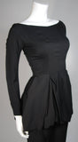 CEIL CHAPMAN Black Draped Princess Style Waist Dress Size XS