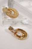 GOLD Textured Oval Clip On 18 Karat Yellow Gold Earrings