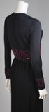 CHESTER WEINBERG Black Gown,  Beaded Waist Size Small