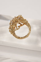 DIAMOND Artisan Ring 18 Karat Gold Hand Crafted Branches Size 5