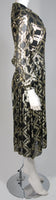 CEIL CHAPMAN Black Silk and Gold Cocktail Dress Size M