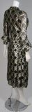 CEIL CHAPMAN Black Silk and Gold Cocktail Dress Size M