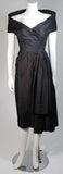 CEIL CHAPMAN  Black Cocktail Dress with Draped Detail Size Small
