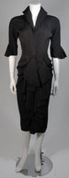 CEIL CHAPMAN Black Cocktail Gown with Bow Detail Size XS